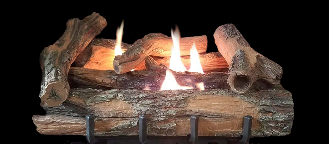 Manual Burner NG Everwarm 18/" Palmetto Oak Log Set with Vent Free